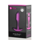 Snug Plug 1 Fuchsia - ważony plug analny z elastyczną szyjką i uchwytem, długość 8,6 cm, średnica 2,2 cm - 1