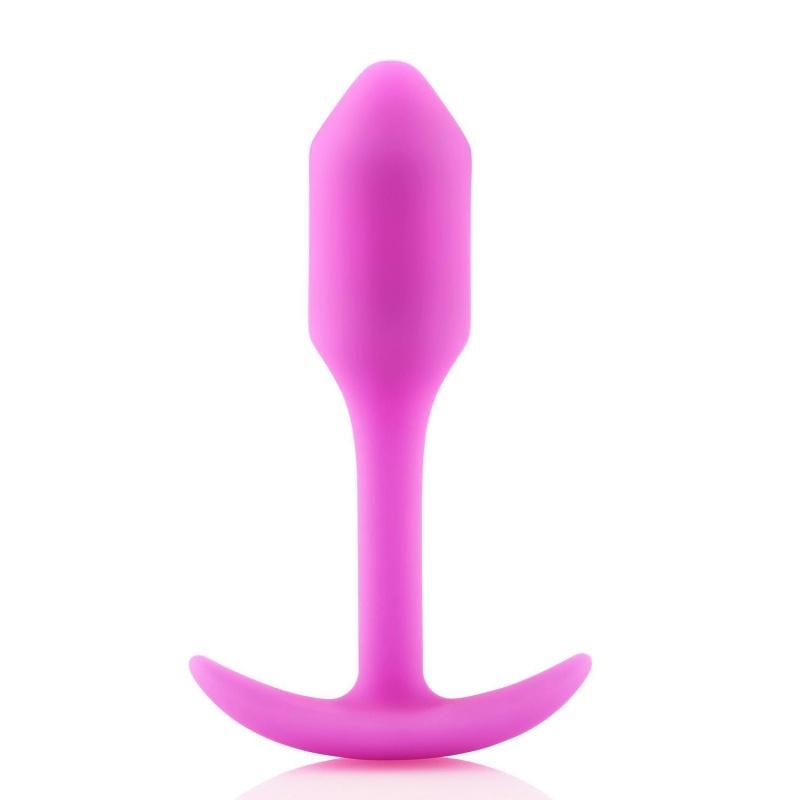 Snug Plug 1 Fuchsia - ważony plug analny z elastyczną szyjką i uchwytem, długość 8,6 cm, średnica 2,2 cm - 2