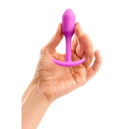 Snug Plug 1 Fuchsia - ważony plug analny z elastyczną szyjką i uchwytem, długość 8,6 cm, średnica 2,2 cm - 3