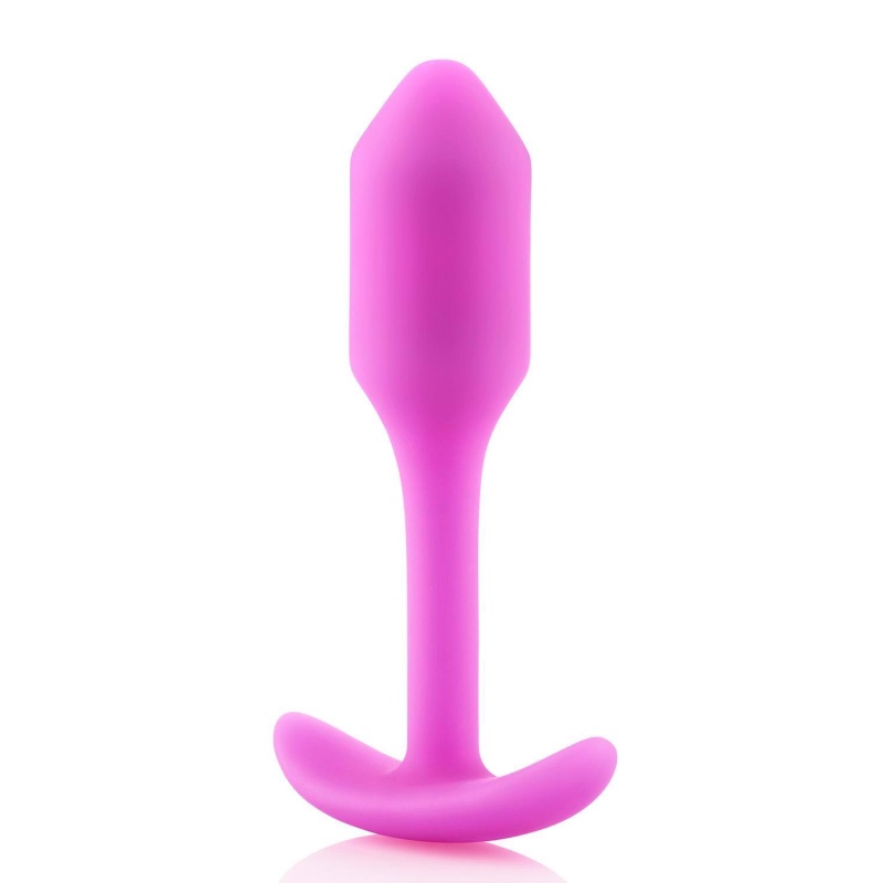 Snug Plug 1 Fuchsia - ważony plug analny z elastyczną szyjką i uchwytem, długość 8,6 cm, średnica 2,2 cm - 4