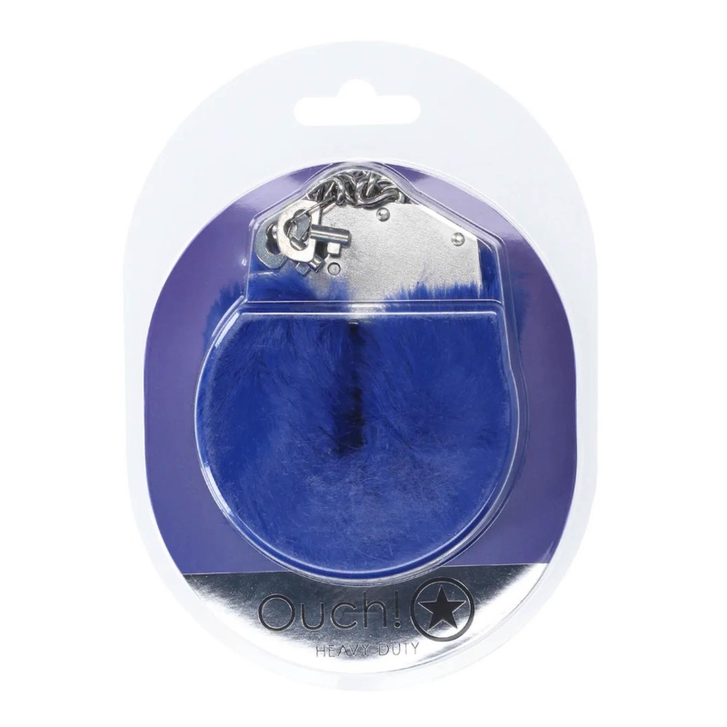 Heavy-duty Fluffy Handcuffs - Navy - 2