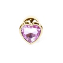 Biżuteria analna Gold Heart Plug Rose - stal nierdzewna, profil sercowy, długość 7 cm, średnica 2,7 cm - 1