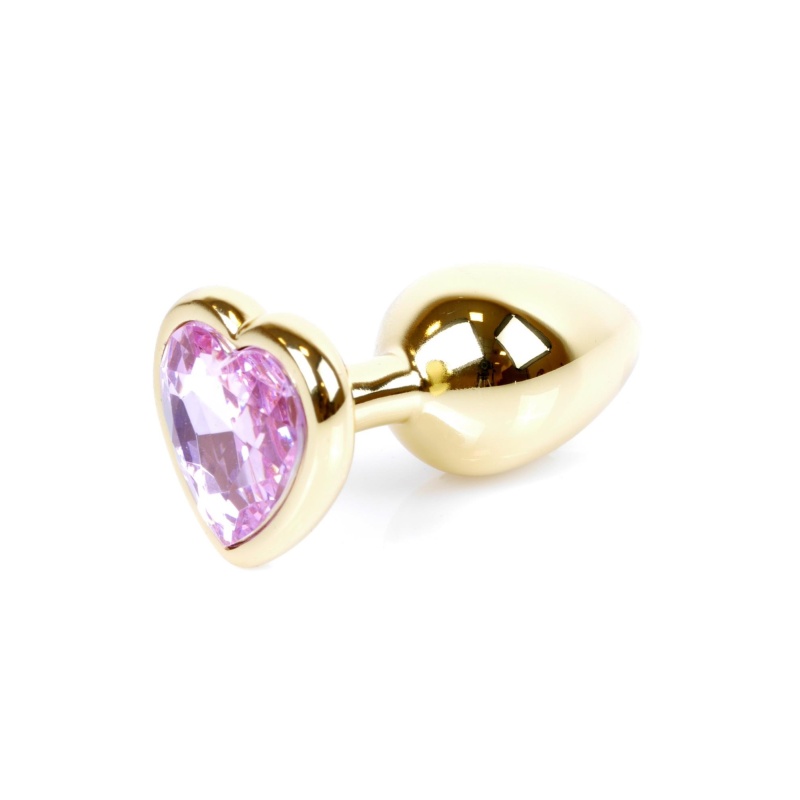 Biżuteria analna Gold Heart Plug Rose - stal nierdzewna, profil sercowy, długość 7 cm, średnica 2,7 cm - 6