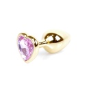Biżuteria analna Gold Heart Plug Rose - stal nierdzewna, profil sercowy, długość 7 cm, średnica 2,7 cm - 6
