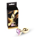 Biżuteria analna Gold Heart Plug Rose - stal nierdzewna, profil sercowy, długość 7 cm, średnica 2,7 cm - 7
