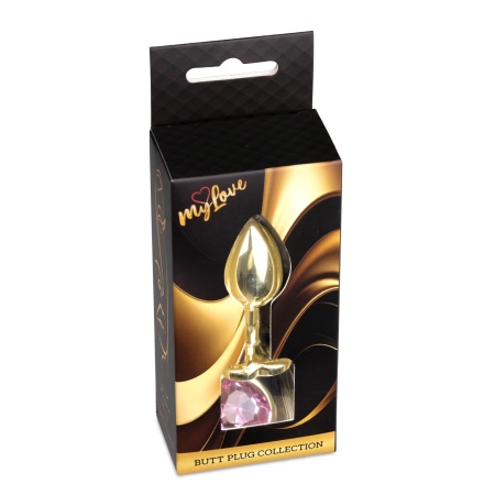 Biżuteria analna Gold Heart Plug Rose - stal nierdzewna, profil sercowy, długość 7 cm, średnica 2,7 cm - 8