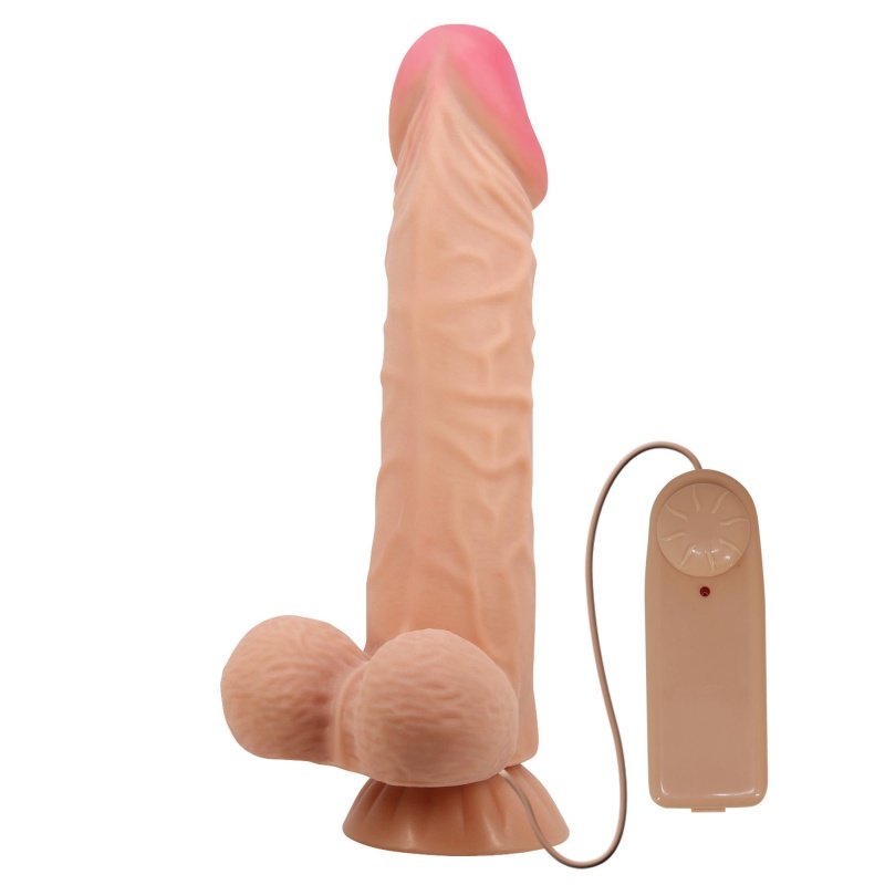 Dildo wibrujące Sliding Skin 9,4 cala z przyssawką, 24 cm - 4