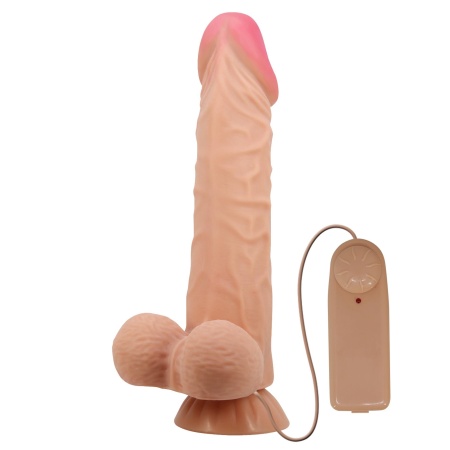 Dildo wibrujące Sliding Skin 9,4 cala z przyssawką, 24 cm - 4