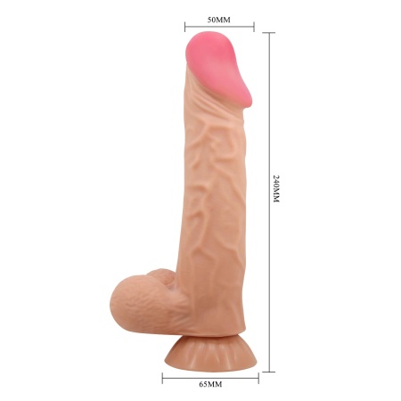Dildo wibrujące Sliding Skin 9,4 cala z przyssawką, 24 cm - 11