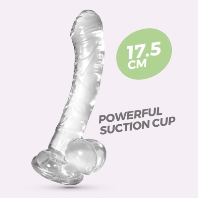 Dildo Analny Żelkowy Hudini 17,5 cm Przezroczysty - 1 2