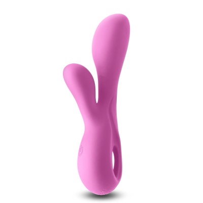 Wibrator z podwójną stymulacją łechtaczki i pochwy Galaxy Pink - 2 silniki, 10 programów, 15,6 cm - 1 2