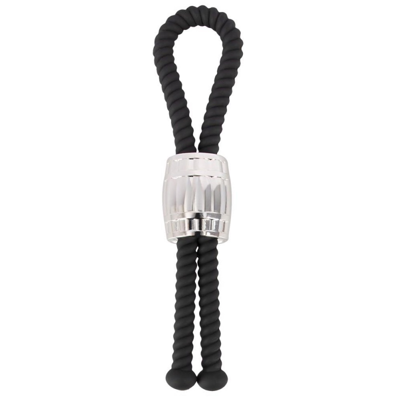 Regulowana pętla erekcyjna Rebel Heavy Rope Cock Strap z przesuwnym obciążeniem 84 g, długość 14,5 cm - 2