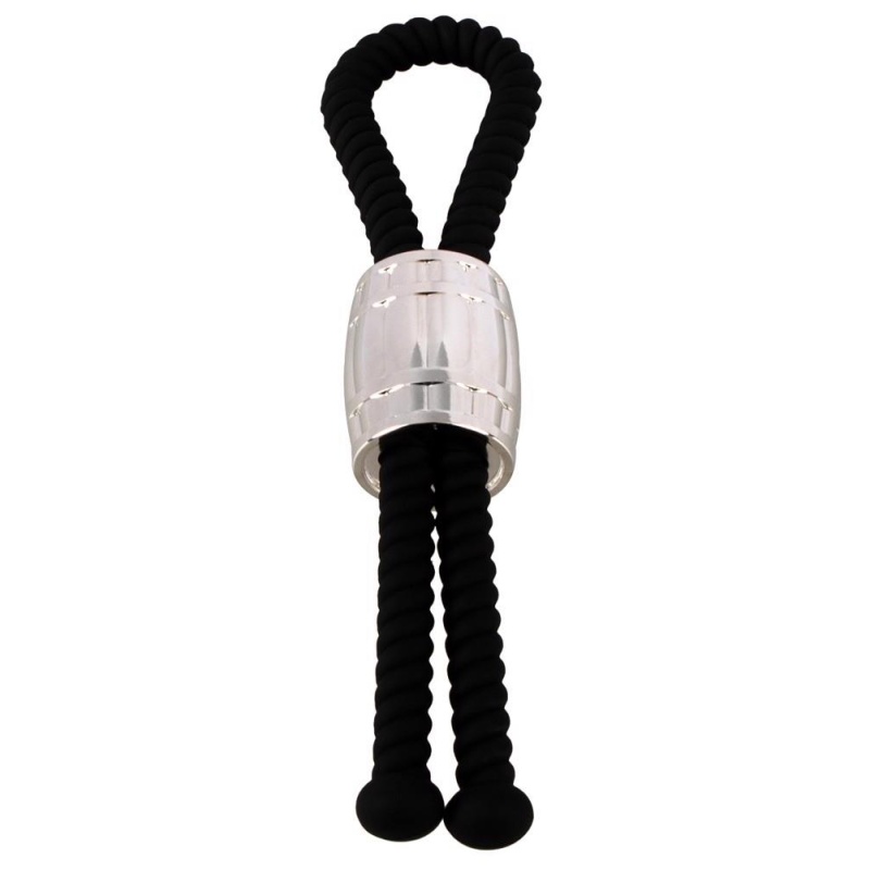Regulowana pętla erekcyjna Rebel Heavy Rope Cock Strap z przesuwnym obciążeniem 84 g, długość 14,5 cm - 3
