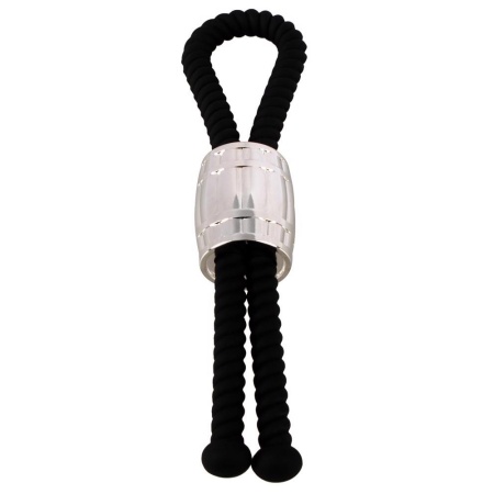 Regulowana pętla erekcyjna Rebel Heavy Rope Cock Strap z przesuwnym obciążeniem 84 g, długość 14,5 cm - 3