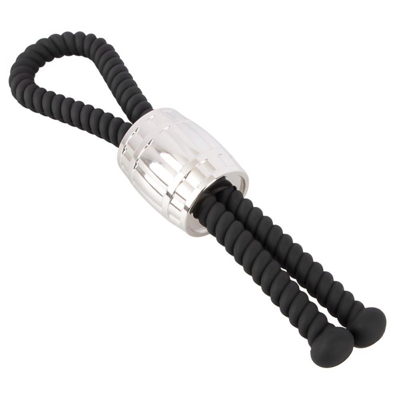 Regulowana pętla erekcyjna Rebel Heavy Rope Cock Strap z przesuwnym obciążeniem 84 g, długość 14,5 cm - 4