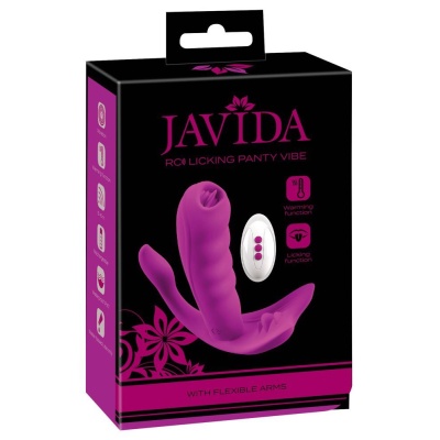 Licking Panty Vibe – stymulator waginalno-łechtaczkowo-analny z języczkami i pilotem bezprzewodowym, 11 cm - 1