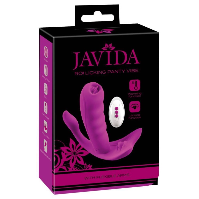 Licking Panty Vibe – stymulator waginalno-łechtaczkowo-analny z języczkami i pilotem bezprzewodowym, 11 cm - 1