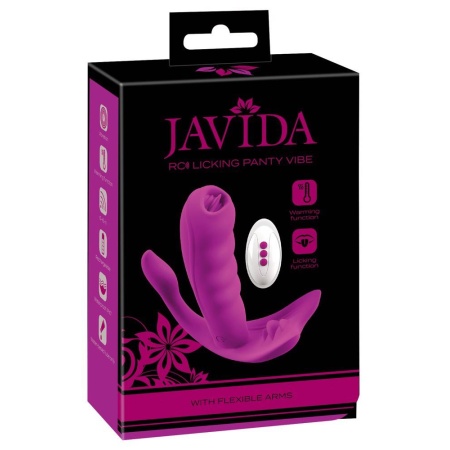Licking Panty Vibe – stymulator waginalno-łechtaczkowo-analny z języczkami i pilotem bezprzewodowym, 11 cm - 1