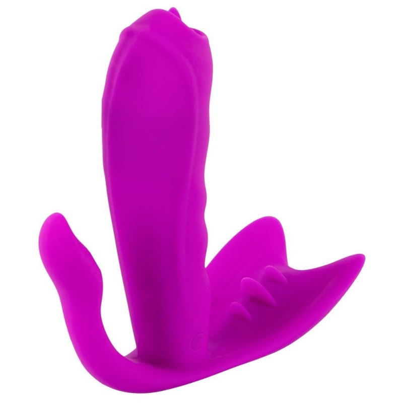 Licking Panty Vibe – stymulator waginalno-łechtaczkowo-analny z języczkami i pilotem bezprzewodowym, 11 cm - 5