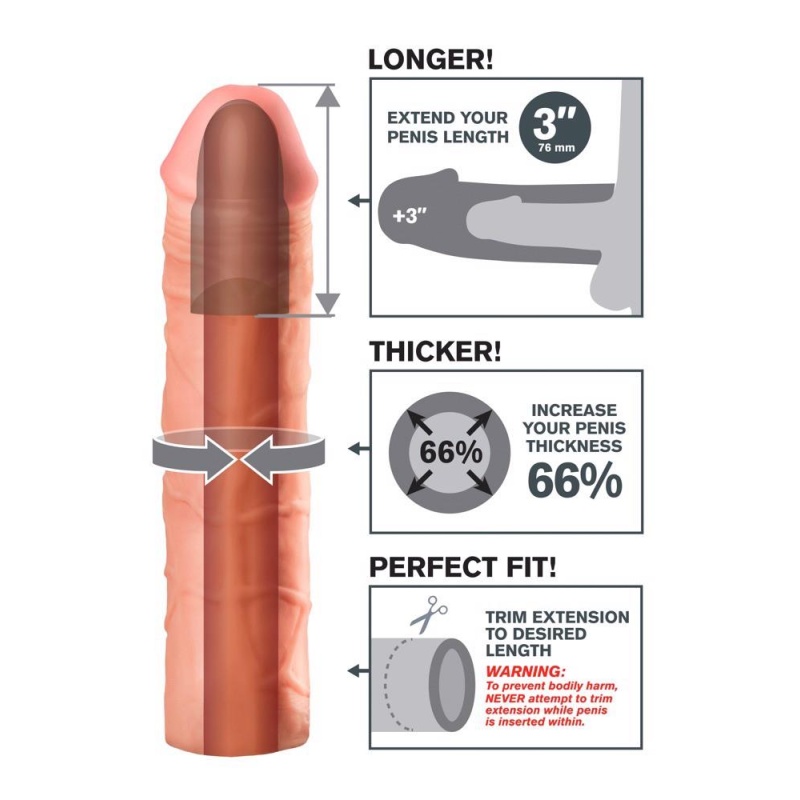 FXT Mega 3″ Extension Light – nakładka wydłużająca TPE, +66% obwodu, 22,8 cm - 4