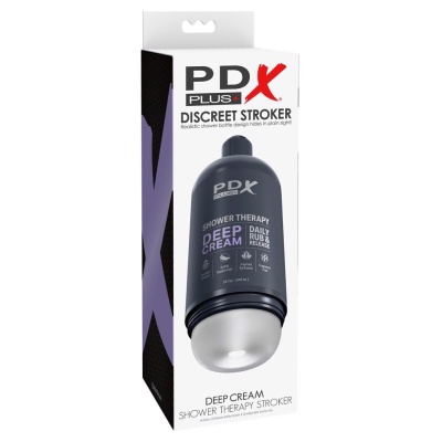 Masturbator PDX Shower Therapy Deep Cream – dyskretna butelka, regulacja podciśnienia, 20,7 cm - 1