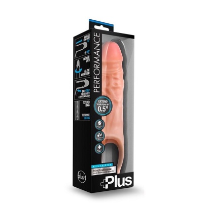 Przedłużacz penisa Performance Plus 9″ - silikonowy, z paskiem na jądra, długość całkowita 23 cm - 1