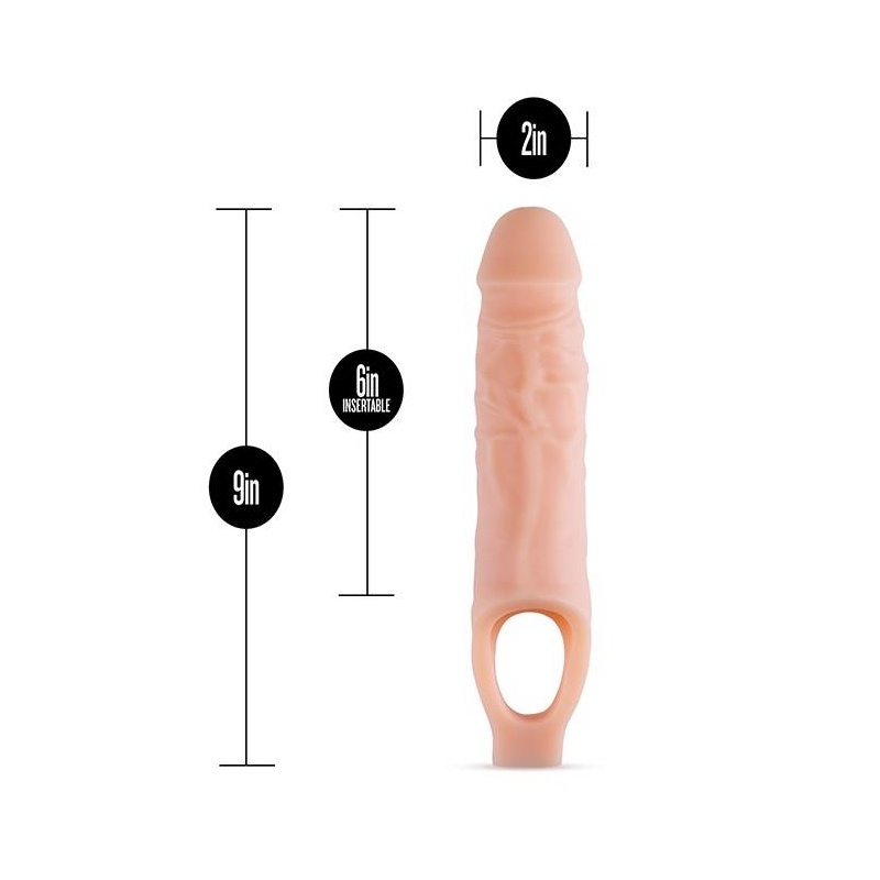 Przedłużacz penisa Performance Plus 9″ - silikonowy, z paskiem na jądra, długość całkowita 23 cm - 3