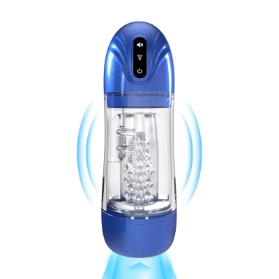 SonicPull - Suction and Vibration Masturbator Pump - Multimedia Enhanced - Metallic Blue - 1