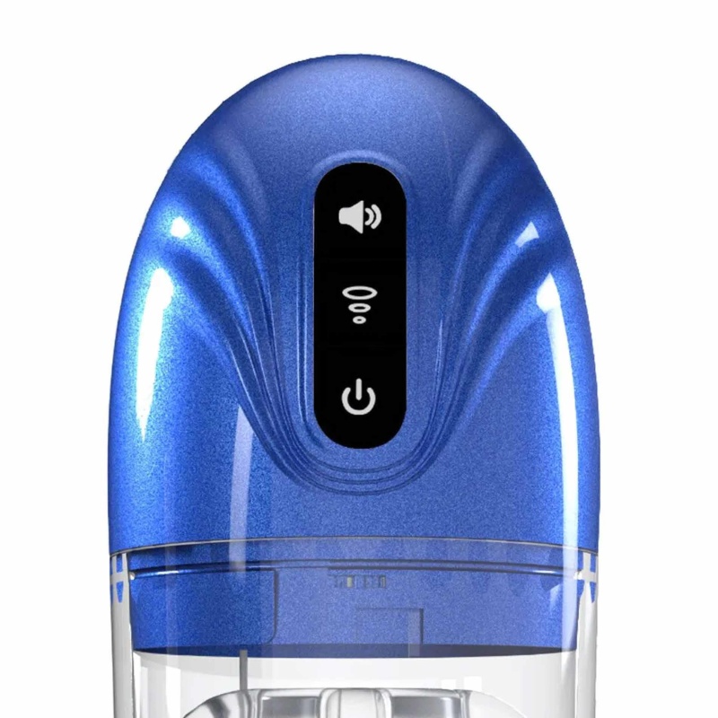 Masturbator SonicPull - ssanie, wibracje i dźwięk, Multimedia Enhanced, metaliczny niebieski - 7