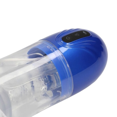 Masturbator SonicPull - ssanie, wibracje i dźwięk, Multimedia Enhanced, metaliczny niebieski - 8