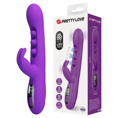 Sabien Purple - Wibrator Króliczek z Funkcją Thumping i Wyświetlaczem LED, 24 cm - 1