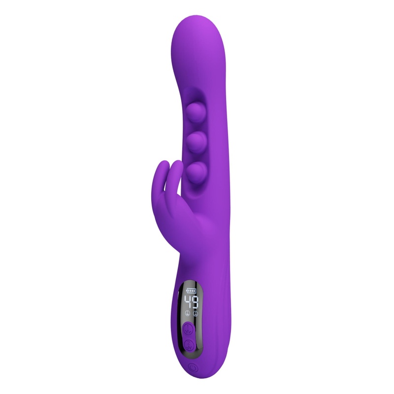 Sabien Purple - Wibrator Króliczek z Funkcją Thumping i Wyświetlaczem LED, 24 cm - 2