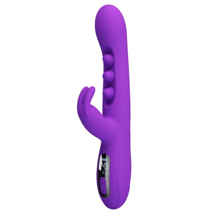 Sabien Purple - Wibrator Króliczek z Funkcją Thumping i Wyświetlaczem LED, 24 cm - 4