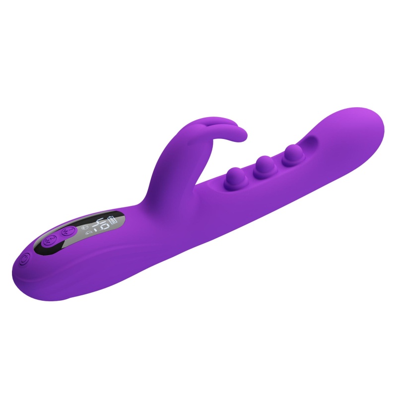 Sabien Purple - Wibrator Króliczek z Funkcją Thumping i Wyświetlaczem LED, 24 cm - 6