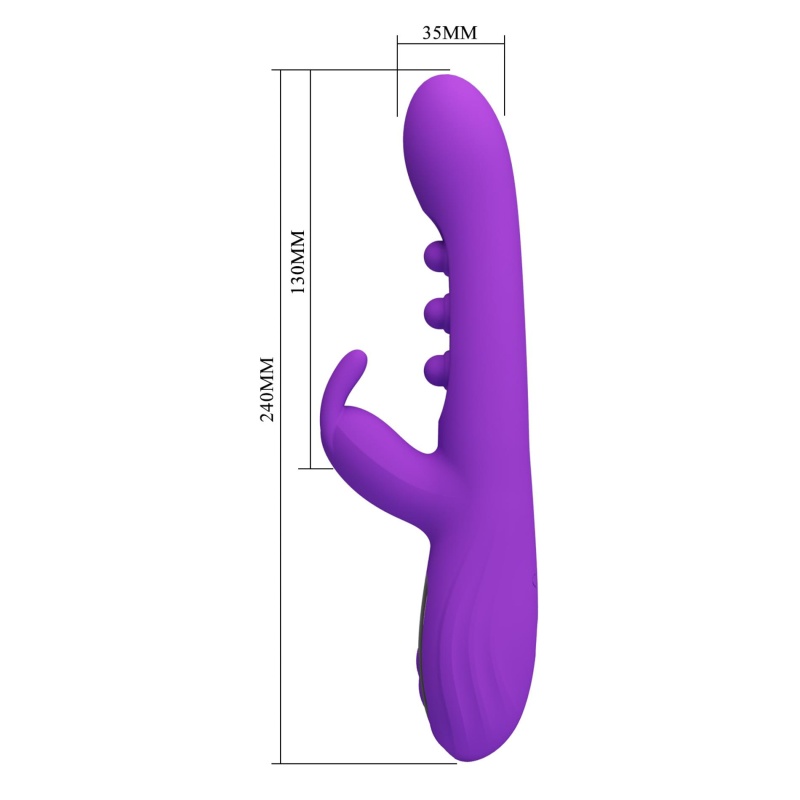Sabien Purple - Wibrator Króliczek z Funkcją Thumping i Wyświetlaczem LED, 24 cm - 8