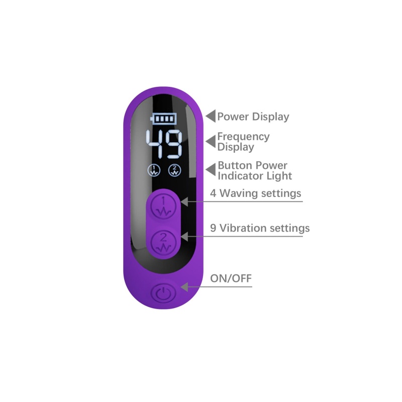 Sabien Purple - Wibrator Króliczek z Funkcją Thumping i Wyświetlaczem LED, 24 cm - 9
