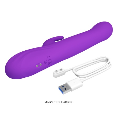 Sabien Purple - Wibrator Króliczek z Funkcją Thumping i Wyświetlaczem LED, 24 cm - 10