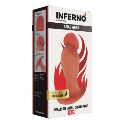 Korek analny Realistic z płynnego silikonu z bezpieczną podstawą, 13 cm - 1 2