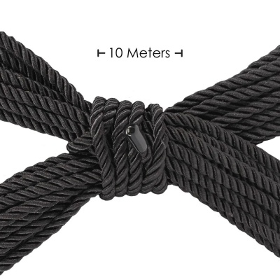 Polyester Bondage Rope - 10 m - Black - 1 2