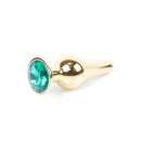Biżuteria analna Jewellery Gold Butt Plug Green - stal nierdzewna, anatomiczny kształt, 9,5 cm - 7