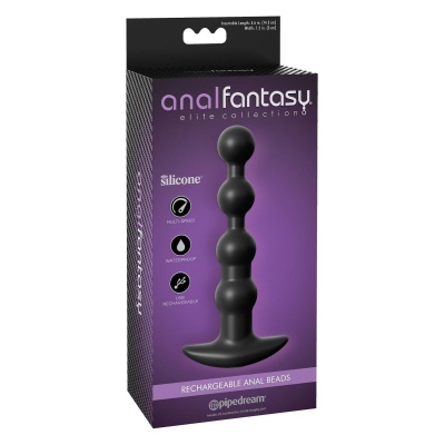 ANAL FANTASY ELITE RECHARGEABLE ANAL BEADS BLACK - 1 2
