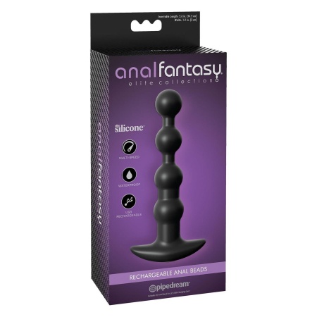 Wibrujące korale analne Elite - 6 stopniowanych elementów, ładowanie USB, szeroka podstawa, powłoka Luv-Touch™ - 2
