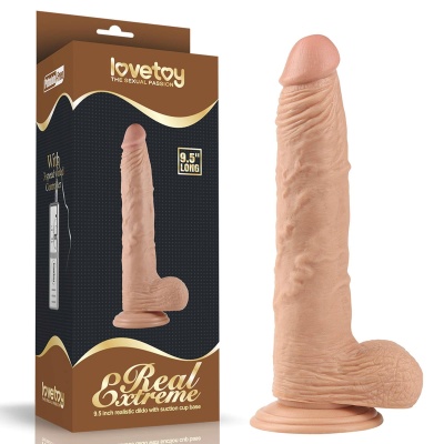 Real Extreme Dildo 24 cm z Przyssawką Flesh - 1