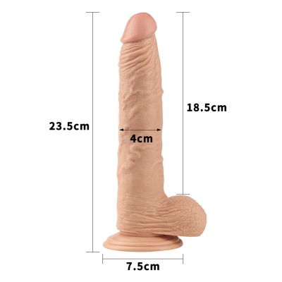 Real Extreme Dildo 24 cm z Przyssawką Flesh - 1 2