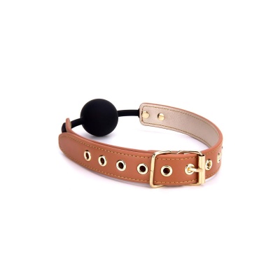 BLAZE ELITE BALL GAG COGNAC VEGAN LEATHER - 1 2