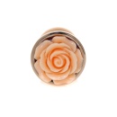 Biżuteria analna Jewellery Red Gold Plug Rose Peach - stal nierdzewna, anatomiczny korek z motywem róży, 7 cm x 2,7 cm - 1