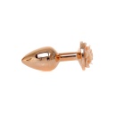 Biżuteria analna Jewellery Red Gold Plug Rose Peach - stal nierdzewna, anatomiczny korek z motywem róży, 7 cm x 2,7 cm - 3