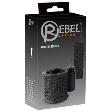 Masturbator wibracyjny Rebel Vibrating Stroker z rowkowaną tuleją silikonową 6,7 cm, 10 trybów - 1