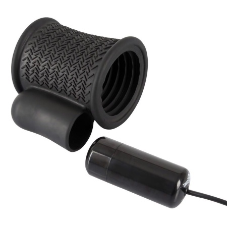 Masturbator wibracyjny Rebel Vibrating Stroker z rowkowaną tuleją silikonową 6,7 cm, 10 trybów - 4