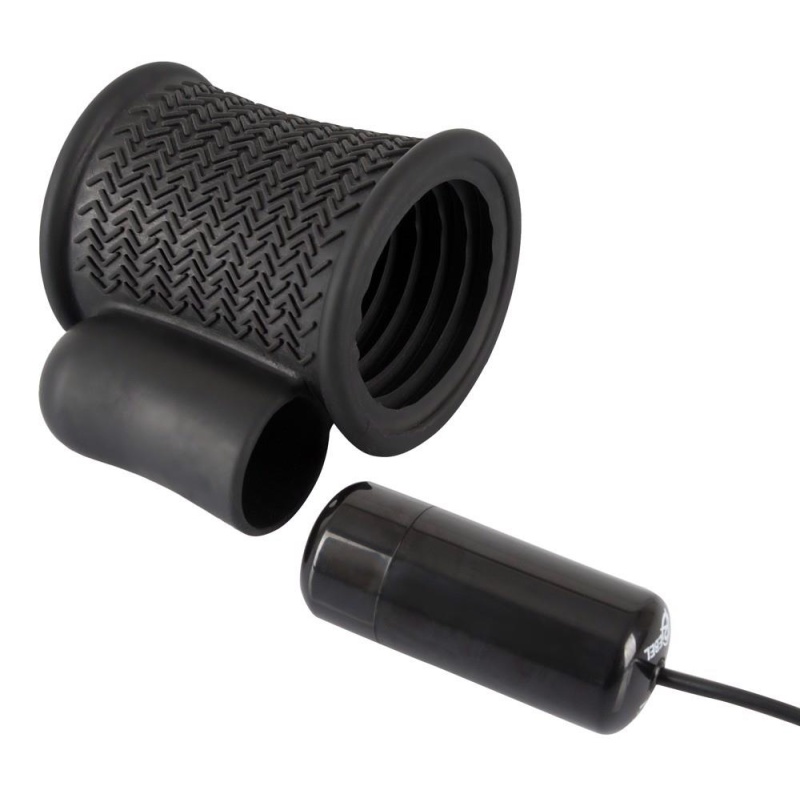 Masturbator wibracyjny Rebel Vibrating Stroker z rowkowaną tuleją silikonową 6,7 cm, 10 trybów - 5